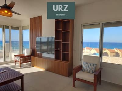 The best and most distinctive beachfront chalet fully finished and with ACs is for sale in Ras El Hekma near Sodic Azha Marseilia Ghazala Bay