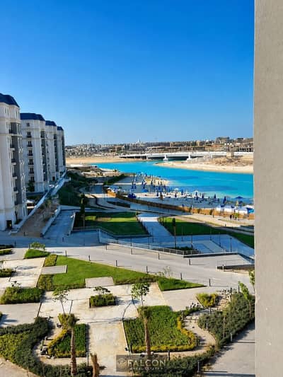 استلم فوري  في عمارة صف أول لاجون شقة متشطبة 206م للبيع في الحي اللاتيني العلمين الساحل الشمالي قبل مارينا 7 ومراسي Latin Alamein North Coast