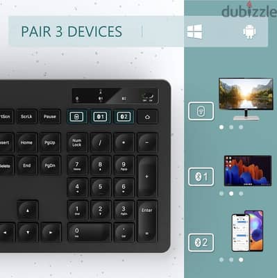 Wireless Bluetooth Keyboard with Phone Holder - (ENG/AR)