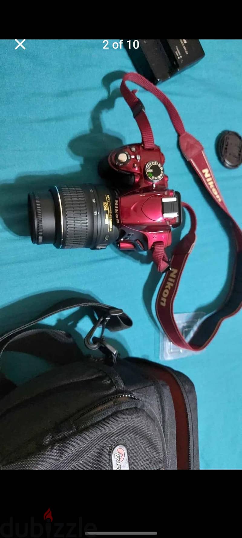 Red Nikon digital camera D3200 set 1