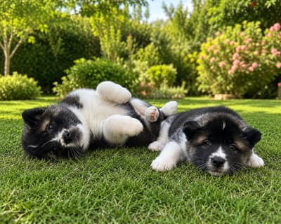 Girls • Akita • Black & White