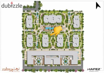 شقه 104م Corner بحري + Pool View في ZAHW Boutique Compound لوكيشن مميز  أمام La Vida وبجوار Regal Cairo International School وتقسيط حتى 9 سني