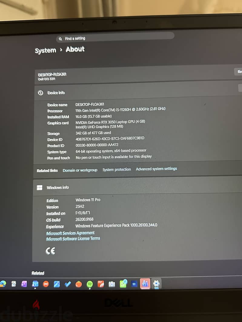 Laptop dell g15 4
