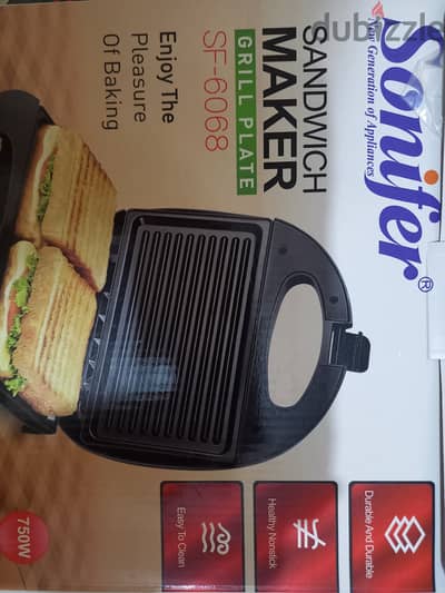 Sonifer 750W Sandwich Maker SF-6068