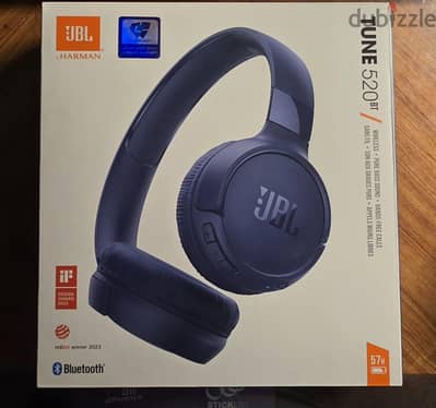 سماعة JBL Tune 520BT headphones - Blue جديدة sealed