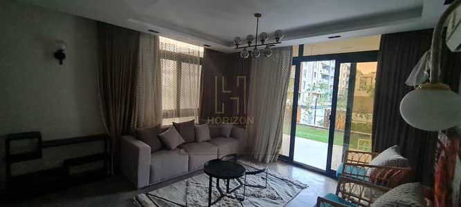 شقة مفروشة بحديقة  2نوم ايجار كمبوند ازاد التجمع الخامس القاهرة الجديدة Apartment rent Azad New Cairo
