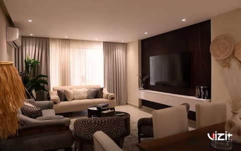 Available 146m apartment in Garden for furnished rent in Al Rehab 1