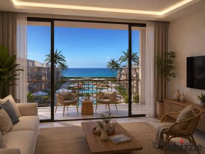Corner Chalet 100m with a 143m garden and a direct view of the sea at Laguna Bay in Al Sokhna at a 30% discount and delivery within 6 months at an unbeatable price