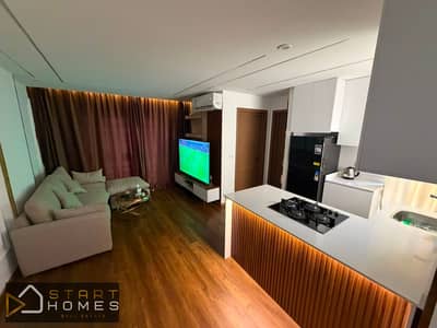 Stylish 60-square-meter ground-floor studio (no garden) for rent, fully furnished, in Madinaty B7.