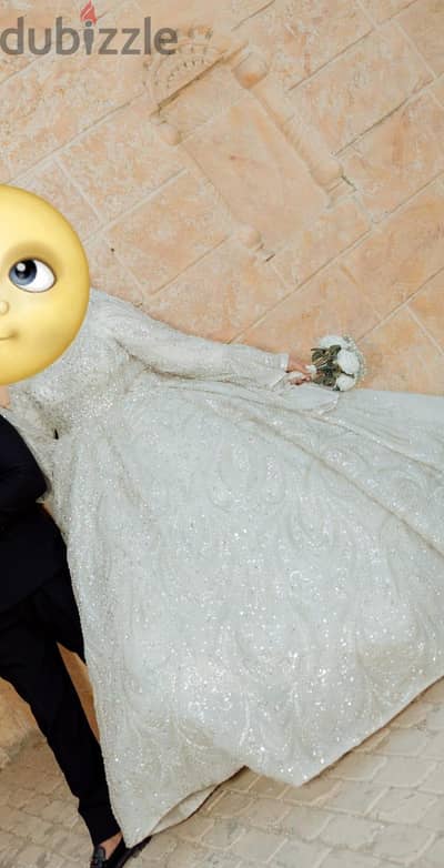 فستان زفاف محجبات هاند ميد بالطرحة اتلبس مره واحده