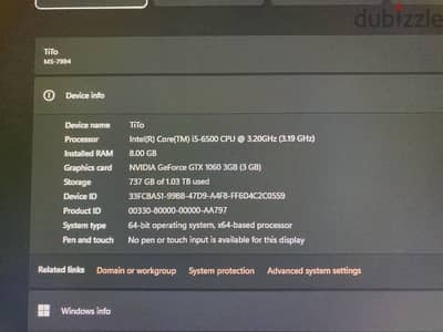 Intel core i5 6500(3.20)GHz