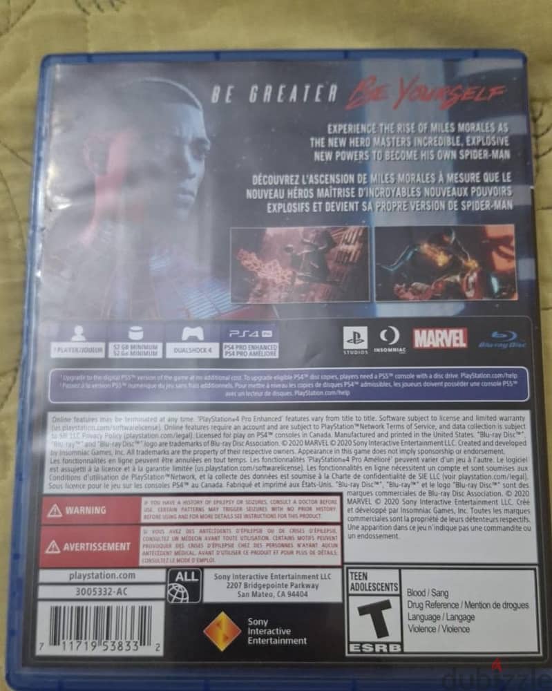 spiderman miles morales ps4 used 1