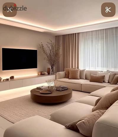 Two-bedroom apartment for sale in October with an advance of 663 thousand, semi-finished in front of the Hunting Club, and installments for 10 years
