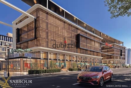 Commercial shop for sale at the lowest price in Al Mustaqbal Street, Sheikh Zayed, with a panoramic view, 15% down payment and installments up to 6 ye