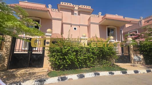 Ready to move villa for sale in El Shorouk City , Cleopatra Palace Compound , directly on Suez Road , facing Madinaty