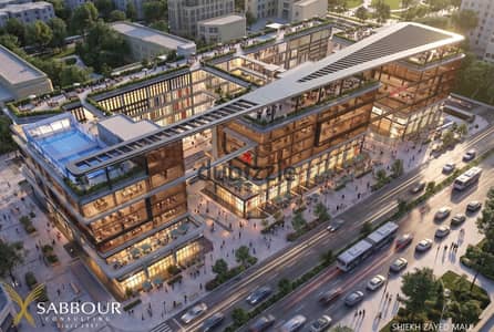 Office for sale on Al Mostakbal Street, Sheikh Zayed, with a panoramic view. 10% down payment and installments up to 7 years. Last plot of land on Al