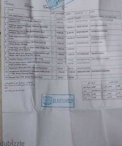 للبيع تجميعة كمبيوتر جديدة استعمال اقل من اسبوعين