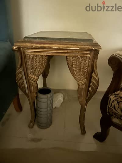 Vintage table with marble top