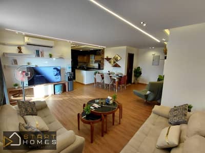 Furnished 3-bedroom apartment, 116 square meters, for rent in Madinaty B12, fully air-conditioned, sea view Furnished 3-bedroom apartment, 116 square meters, for rent in Madinaty B12, fully air-conditioned, sea view
