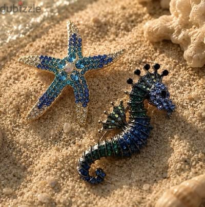 Seahorse and Star Brooch