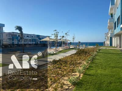 Chalet for sale in Foka Bay Ras Al-Hikma, two rooms with a large garden and two bathrooms on swimming pool and sea - Foka bay north coast