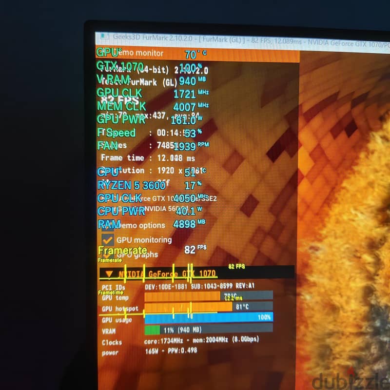 GTX 1070 &, Ram 16g 2