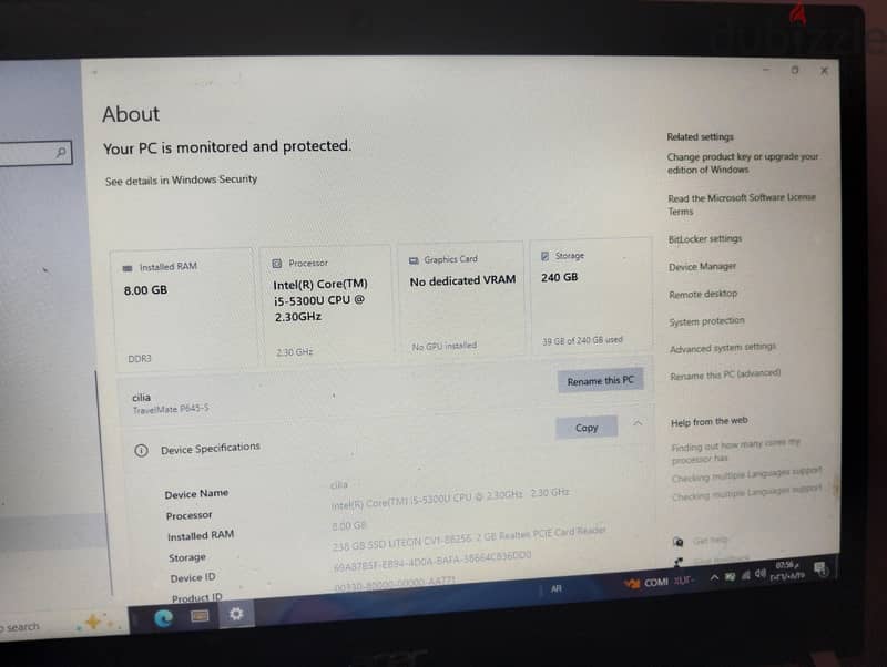 لاب توب acer 5