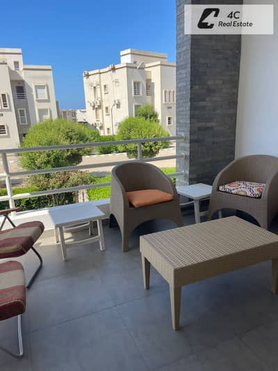 لسرعه البيع شاليه استلام فوري مفروش بالكامل وفيو بحر بحري للبيع140متر بأقل سعر في الماركت ريسيل في أمواج Amwaj بالقرب من سيدي عبد الرحمن وهاسيندا باي
