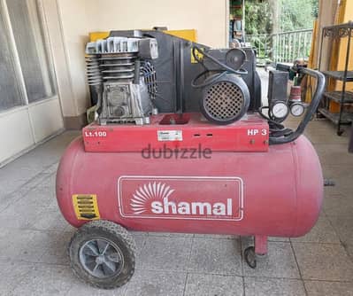 كمبريسور هواء احترافي Shamal سعة 100 لتر - 3 حصان (صنع في إيطاليا)