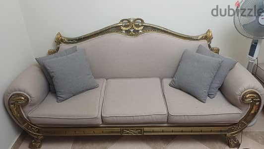 طقم صالون ميكس الكلاسيك و المودرن يعتبر جديد living room كنبتين كرسين