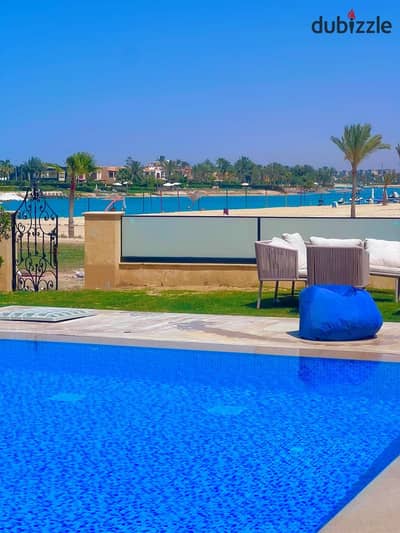 For rent villa in Marina 5 North Coast private swimming pool and first row on the sandy lake