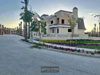 with 54% off Townhouse for sale  with private garden, with a Prime view, on Central Park direct on Suez Road, in Sarai Compound, in front of Madinaty
