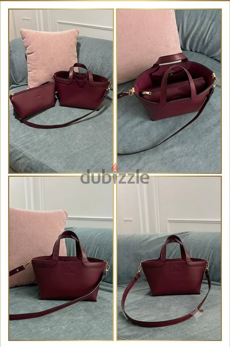 Burgundy mini bag in bag 2
