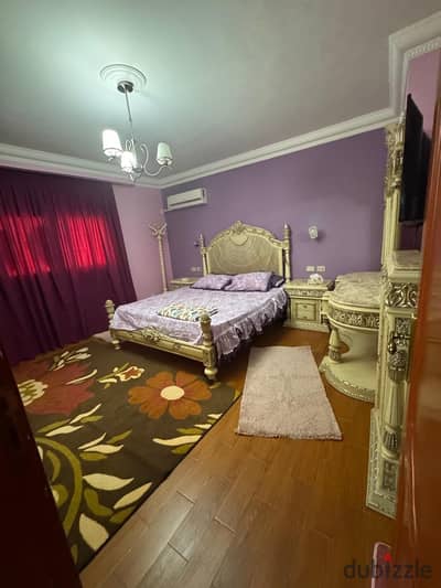 Apartment for rent furnished for upscale living in a prime location in Zahraa Madinat Al-Ma'raj Al-'Ula behind Emirates Egypt gas station steps from Carrefour Ring Road