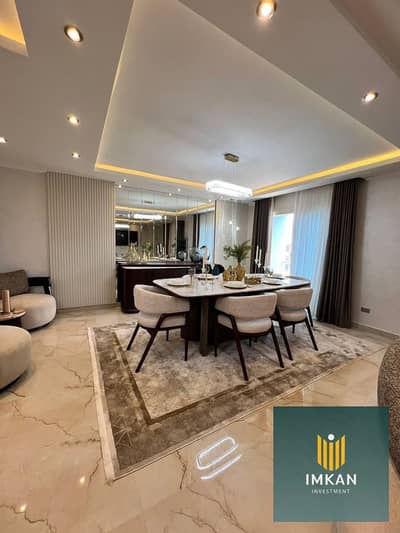 Super-deluxe finished apartment for sale in the Amorada Compound, Fifth Settlement—ready for immediate handover. It features a private garage and come
