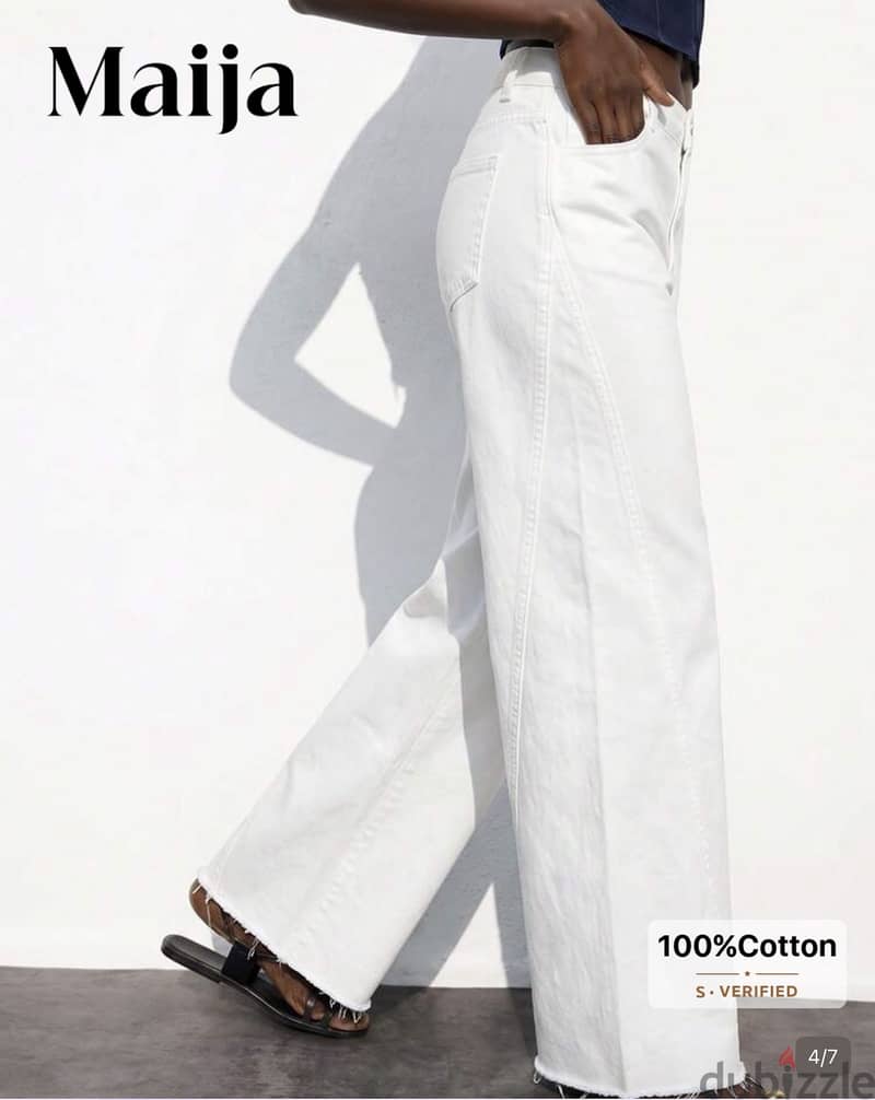 Wide Leg White Jeans - 2 blouse 1