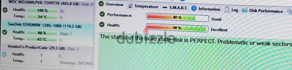 hard disk SanDisk 128 g health 98%