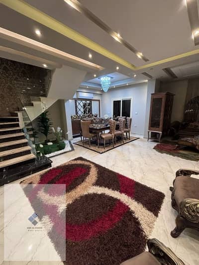 Fully furnished duplex for rent in Lotus South, Fifth Settlement, first and second floor with elevator 3 bedrooms, one of them master with bathroom, reception 4 pieces, and living room fully equipped with air conditioning.