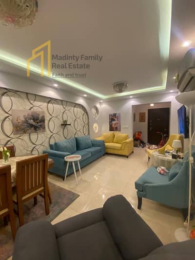 For rent: a furnished hotel apartment of 96 square meters and 45 super lux garden, fully air-conditioned and ready to move in.