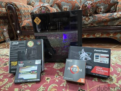 التجميعة للبيع Ryzen 5600x -16gb rgb ram -rx6600 -500gb m. 2 - 1tb hdd