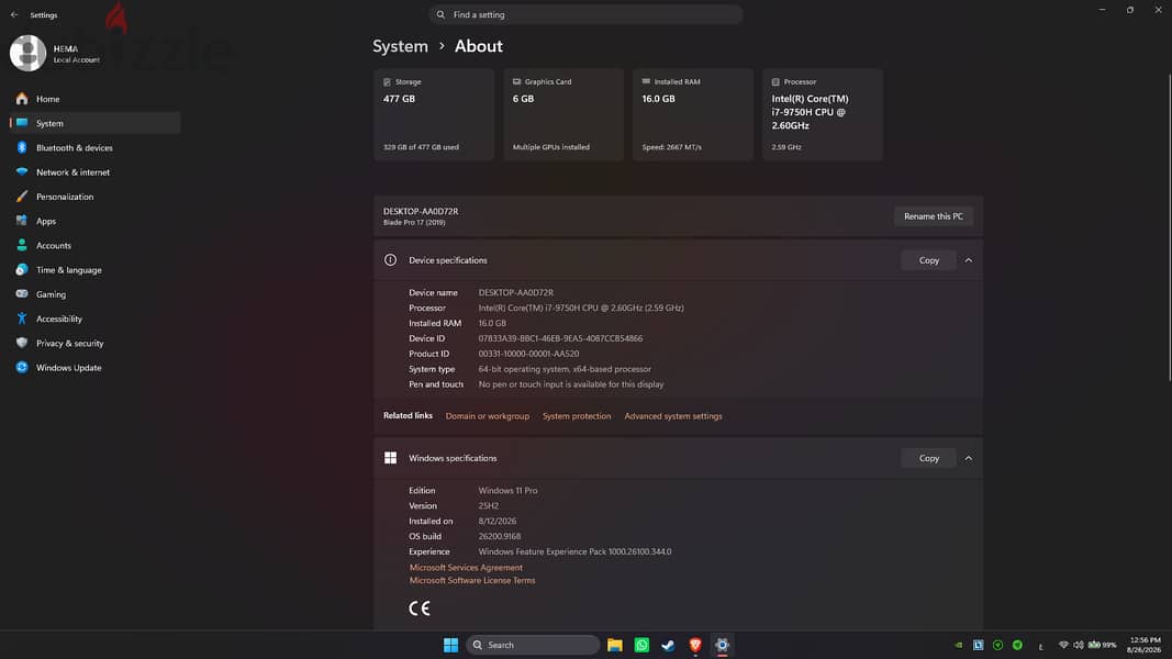 RAZER BLADE PRO 17 2019 8
