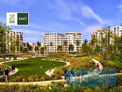 apartment 165m Fully Finished with ACs & Kitchen Cabinets Very Prime Location Overlooking the Club & Open Green Spaces zed east new cairo