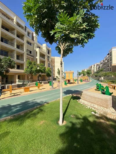 3-bedroom apartment for sale in New Heliopolis—featuring "Ultra Super Lux" finishing and a distinctive view of the landscaping at the Talala Compound—