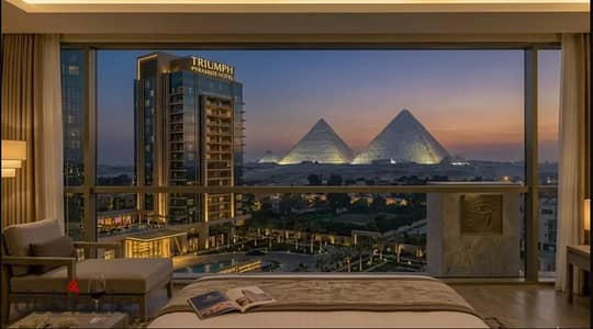 A hotel room with a view of the pyramids will earn you income in dollars while you stay payable in installments over 10 years.