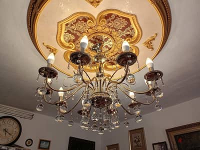 نجفة قنديل 10 دراع نحاس بالكريستال