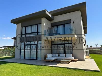 Fully finished and delivered sea view standalone villa second row for sale in swan lake north developed by Hassan allam developments