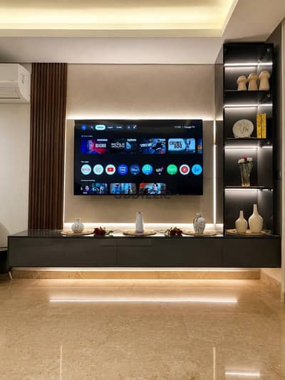 Luxury 3BR + Nanny hotel apt for rent in ZED Towers Sheikh Zayed. Fully furnished, 3 baths, fully equipped kitchen & stunning double views.