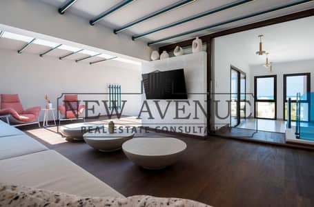 Ready to move Fully Finished & Furnished Chalet with upgraded AC’s Sea view overlooking Safi Sands for sale in Marina 1 Marassi North Coast Emmar
