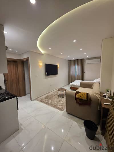 Fully furnished, air-conditioned hotel-style studio with all modern appliances, in a prime location in Nasr City, next to Al Serag Mall, near Abbas El