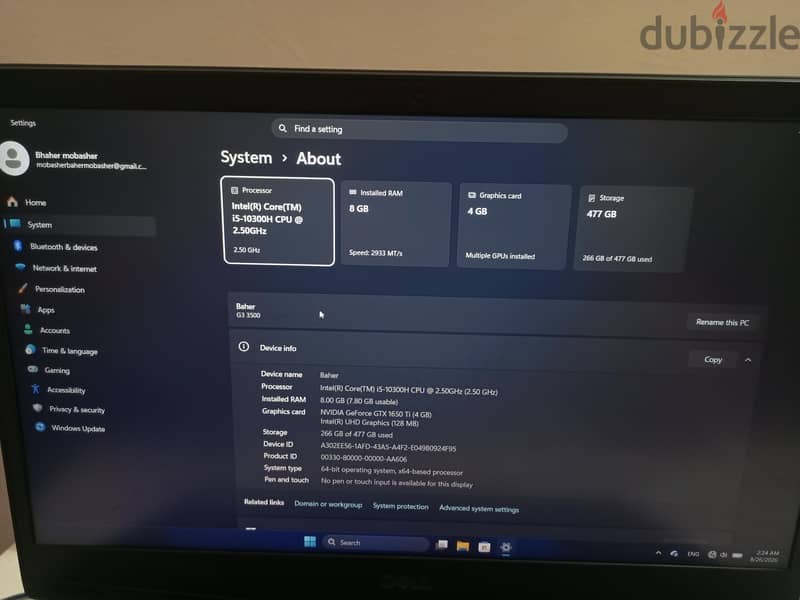 Dell Gaming G3 6